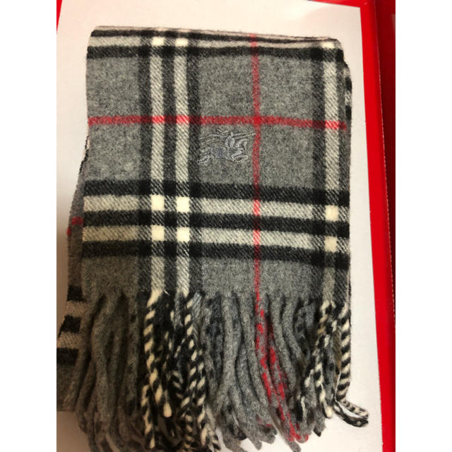 BURBERRY(バーバリー)のやまさま専用 BURBERRY ラムウール マフラー グレー レディースのファッション小物(マフラー/ショール)の商品写真