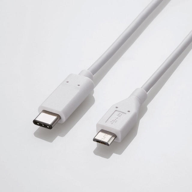 ELECOM(エレコム)のUSB Type C-microB ケーブル 2m U2C-APCMB20WH スマホ/家電/カメラのスマートフォン/携帯電話(その他)の商品写真