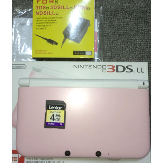 携帯用ゲーム機本体3DSLL ピンク×ホワイト 本体セット
