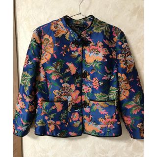 ザラ(ZARA)のZara☆ザラ 花柄ジャケット(ノーカラージャケット)