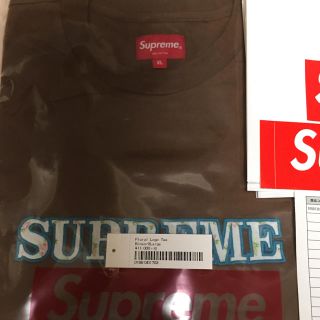 シュプリーム(Supreme)の送料込 XL Supreme Floral Logo Tee ブラウン(Tシャツ/カットソー(半袖/袖なし))