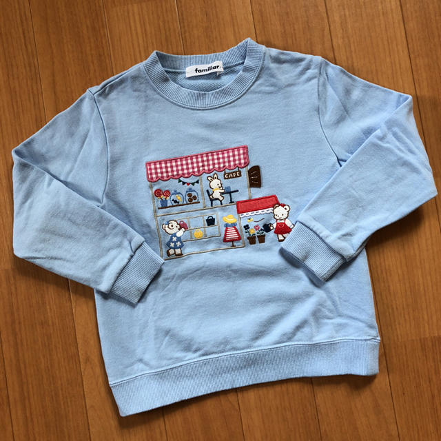 familiar(ファミリア)のfamiliar トレーナー 110 水色 キッズ/ベビー/マタニティのキッズ服女の子用(90cm~)(Tシャツ/カットソー)の商品写真