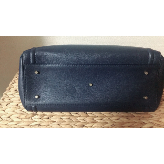 【袋付き 美品】FURLA カレッジトートバッグ NAVY