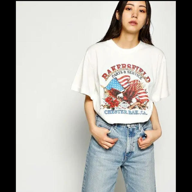 moussy(マウジー)のmoussy BAKERSFIELD Tシャツ ホワイト バックリボン  レディースのトップス(Tシャツ(半袖/袖なし))の商品写真