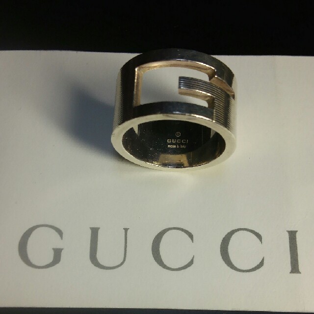 Gucci(グッチ)のGUCCI　シルバーリング　Ｇロゴ　18サイズ メンズのアクセサリー(リング(指輪))の商品写真