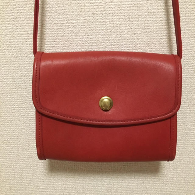 COACH オールドコーチ ミニショルダー ポシェット 赤ショルダーバッグ