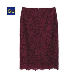 ジーユー(GU)の新品G.U. レースタイトスカート(ひざ丈スカート)