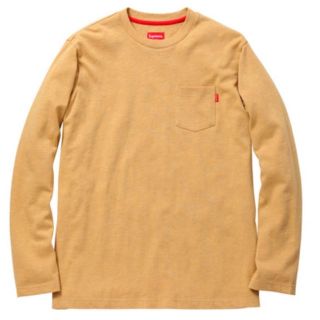 シュプリーム(Supreme)の美品 supreme pocket l/s tee gold Sサイズ ロンT(Tシャツ/カットソー(七分/長袖))