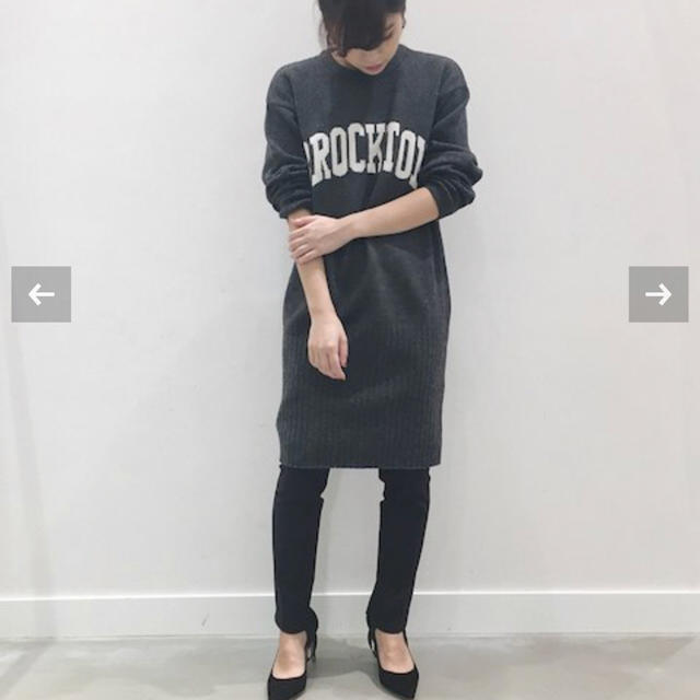 L'Appartement DEUXIEME CLASSE(アパルトモンドゥーズィエムクラス)の美品●BROCKTON GYMNASIUM ニットワンピース●グレー レディースのワンピース(ミニワンピース)の商品写真