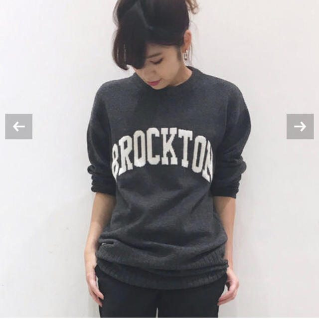 L'Appartement DEUXIEME CLASSE(アパルトモンドゥーズィエムクラス)の美品●BROCKTON GYMNASIUM ニットワンピース●グレー レディースのワンピース(ミニワンピース)の商品写真