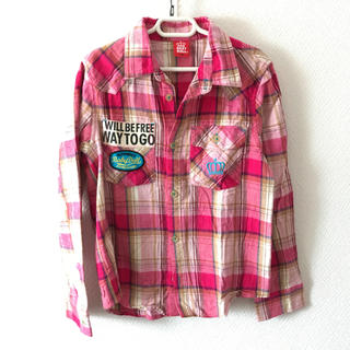 ベビードール(BABYDOLL)のBABY DOLL 140 ピンク チェック シャツ(Tシャツ/カットソー)