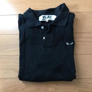 コムデギャルソン(COMME des GARCONS)のPLAY  COMME des GARCONS ポロシャツ 鹿の子 ブラック(ポロシャツ)