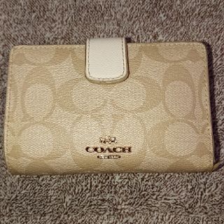 コーチ(COACH)のCOACH コーチ 二つ折り財布 シグネチャー ホワイト(財布)