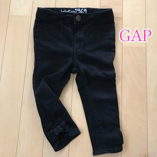 ベビーギャップ(babyGAP)のYHS様 専用☆ baby  gap 黒パンツ 裾リボン 90size(パンツ/スパッツ)