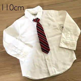 キッズ 110cm ネクタイ付きワイシャツ(ドレス/フォーマル)