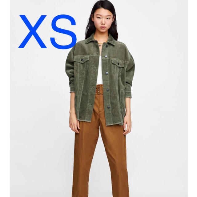 ザラ コーデュロイジャケット XS カーキ ZARA