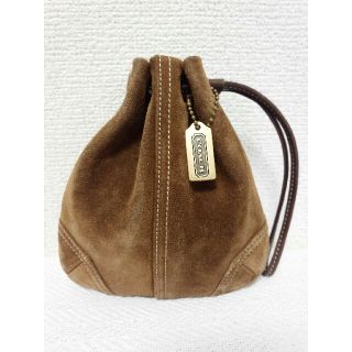 コーチ(COACH)のCOACH コーチ 巾着 スエード ブラウン(ランチボックス巾着)