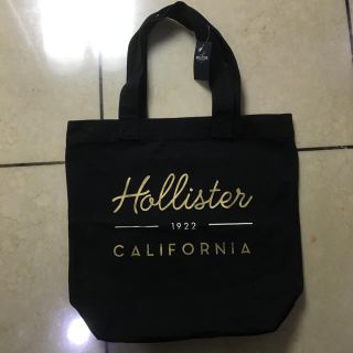 ホリスター(Hollister)の送料込 新品 ホリスター トートバッグ キャンパス ゴールド 黒 ブラック 布(トートバッグ)