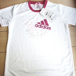 アディダス(adidas)の新品 アディダス ピンク 白 160 半袖 スポーツ 運動(Tシャツ/カットソー)