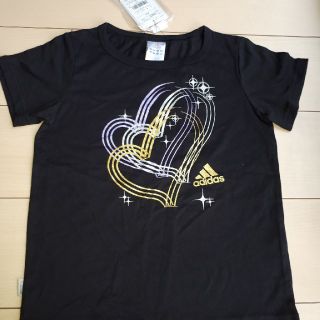 アディダス(adidas)の新品 アディダス 140 黒 スポーツ キラキラ ラメ ハート  (Tシャツ/カットソー)