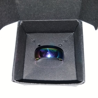 【レディース】虹色に輝くチタン製の指輪16号★箱アリ【LGBT】(リング(指輪))