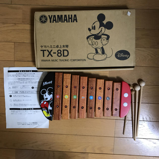 ヤマハ(ヤマハ)のYAMAHA ミニ卓上木琴 ディズニー ミッキー キッズ/ベビー/マタニティのおもちゃ(楽器のおもちゃ)の商品写真