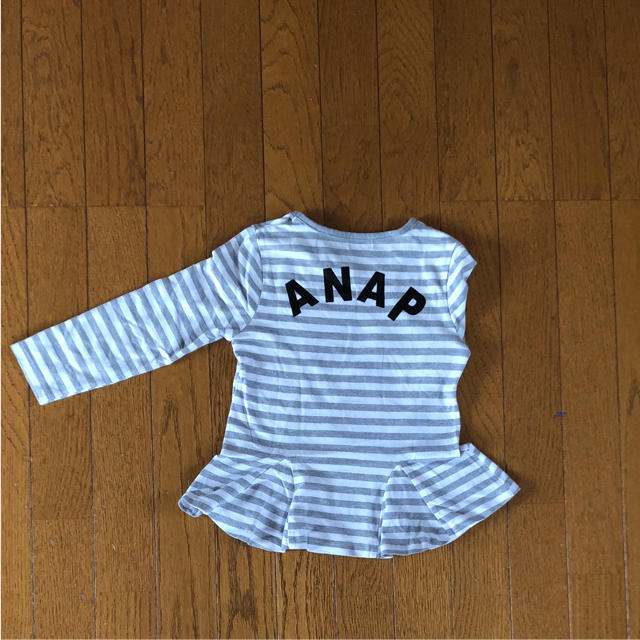 ANAP Kids(アナップキッズ)のCOCOにーる様専用♡アナップキッズ[120]女の子ボーダーロングTシャツ キッズ/ベビー/マタニティのキッズ服女の子用(90cm~)(Tシャツ/カットソー)の商品写真
