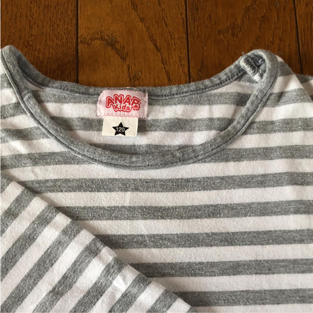 ANAP Kids(アナップキッズ)のCOCOにーる様専用♡アナップキッズ[120]女の子ボーダーロングTシャツ キッズ/ベビー/マタニティのキッズ服女の子用(90cm~)(Tシャツ/カットソー)の商品写真