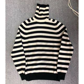 サンローラン(Saint Laurent)のSaintLaurentParis15awハイネックカシミアボーダーニットS(ニット/セーター)