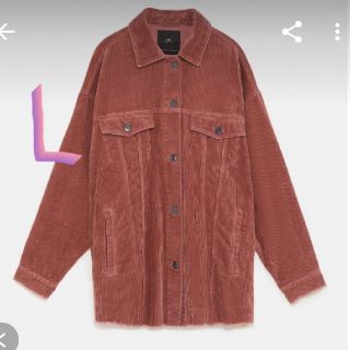 ザラ(ZARA)のZARAコーデュロイジャケットピンクＬ新品未使用タグつき(カットソー(長袖/七分))