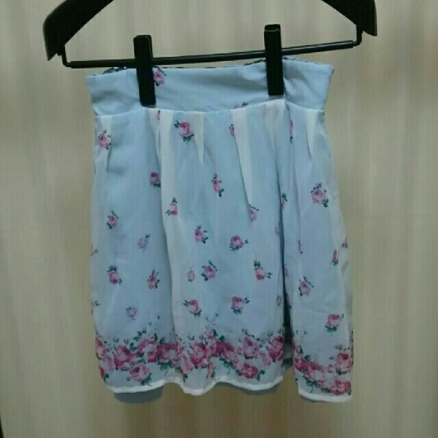 リバーシブルスカート・水色 レディースのスカート(ひざ丈スカート)の商品写真