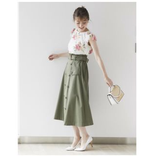 トッコ(tocco)の新品♡トッコ♡ トレンチライクミモレスカート ♡カーキ(ロングスカート)