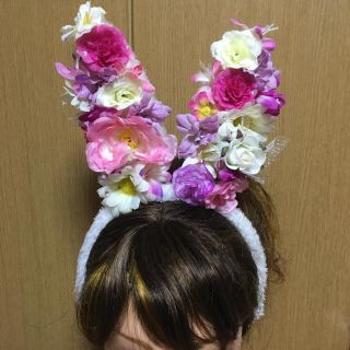 お花のうさ耳カチューシャ ♡ ブルー