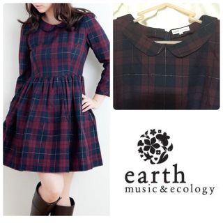 アースミュージックアンドエコロジー(earth music & ecology)のearth♡チェック柄ワンピ(ひざ丈ワンピース)