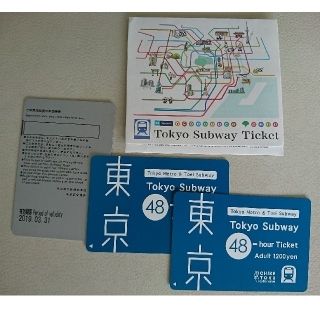 大人3枚★Tokyo Subway Ticket48時間 東京メトロ/都営地下鉄(鉄道乗車券)