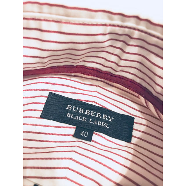 BURBERRY BLACK LABEL(バーバリーブラックレーベル)の● ■バーバリー ブラックレーベル  メンズ 長袖ワイシャツ  赤白 ホワイト  メンズのトップス(シャツ)の商品写真