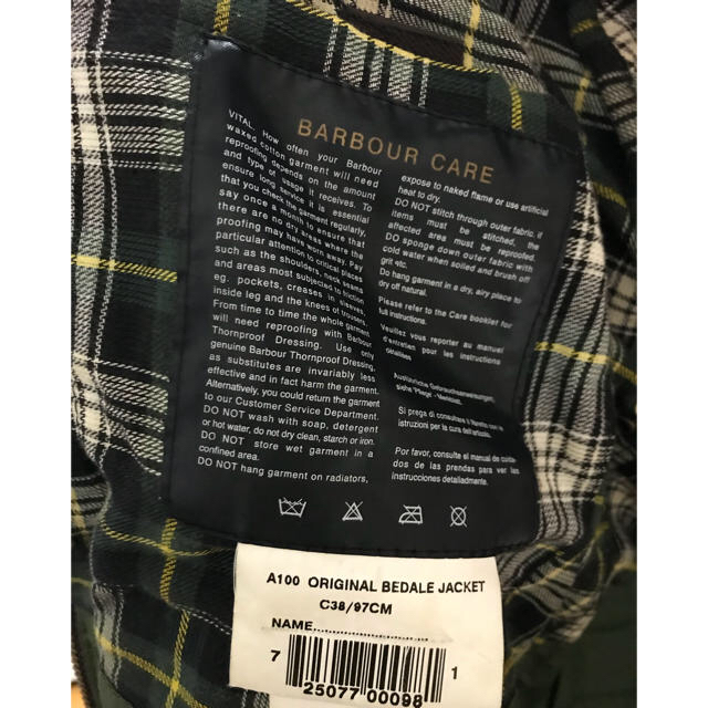 Barbour(バーブァー)のBarbour オリジナルビデイルジャケット サイズ38 メンズのジャケット/アウター(ブルゾン)の商品写真