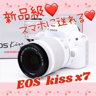 キヤノン(Canon)の未使用に近い美品❤️キャノン EOS Kiss X7 ホワイト 白(デジタル一眼)