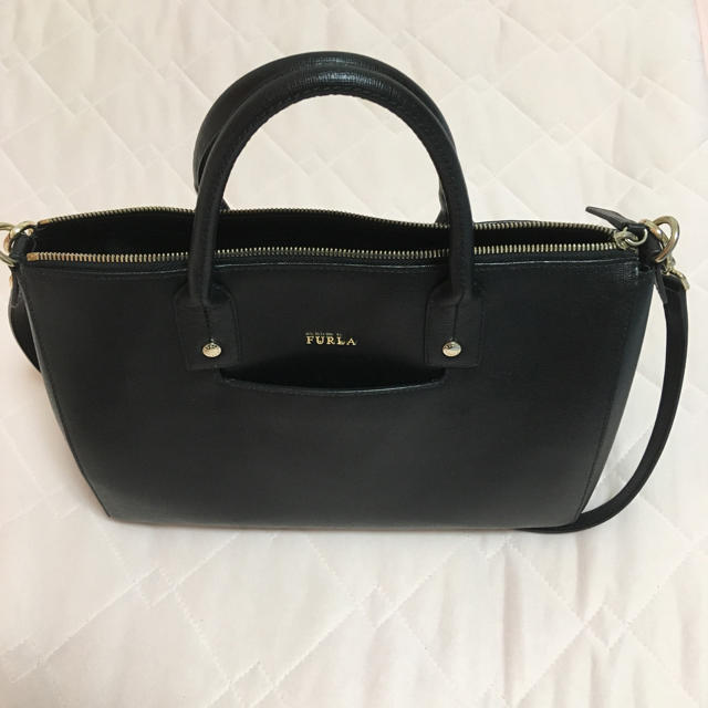 専用  FURLA 2wayバッグ 黒 リンダMサッチェル