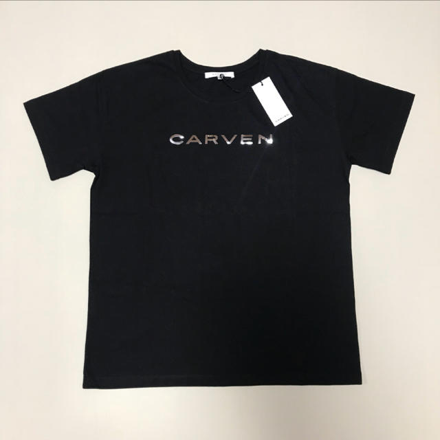 CARVEN(カルヴェン)の☆未使用 カルヴェン フロント ロゴ Tシャツ 黒  レディースのトップス(Tシャツ(半袖/袖なし))の商品写真