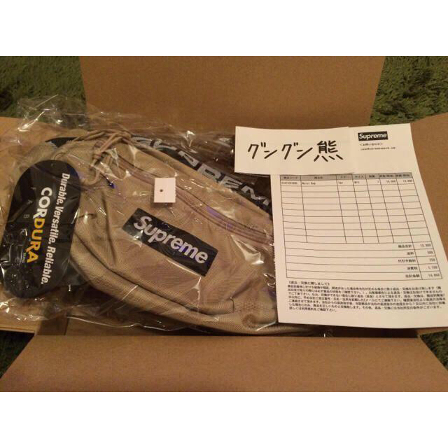 納品書原本付き Supreme 18ss Waist Bag Tan 国内正規品