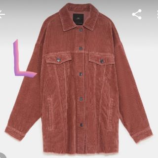 ザラ(ZARA)のZARAコーデュロイジャケットピンクＬ新品未使用タグ付き(シャツ/ブラウス(半袖/袖なし))