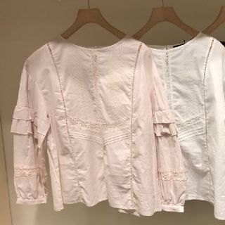 ダブルクローゼット(w closet)のwcloset レース切替刺繍ブラウス(シャツ/ブラウス(長袖/七分))