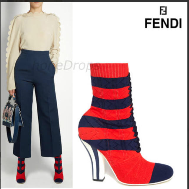 靴/シューズ☆専用☆FENDI ストライプソックスブーツ