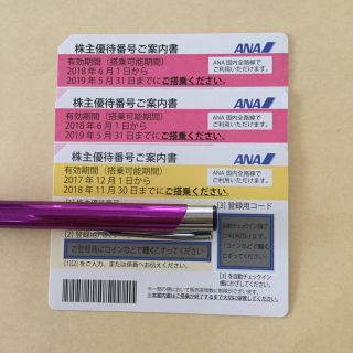 エーエヌエー(ゼンニッポンクウユ)(ANA(全日本空輸))のANA 株主優待  3枚(航空券)