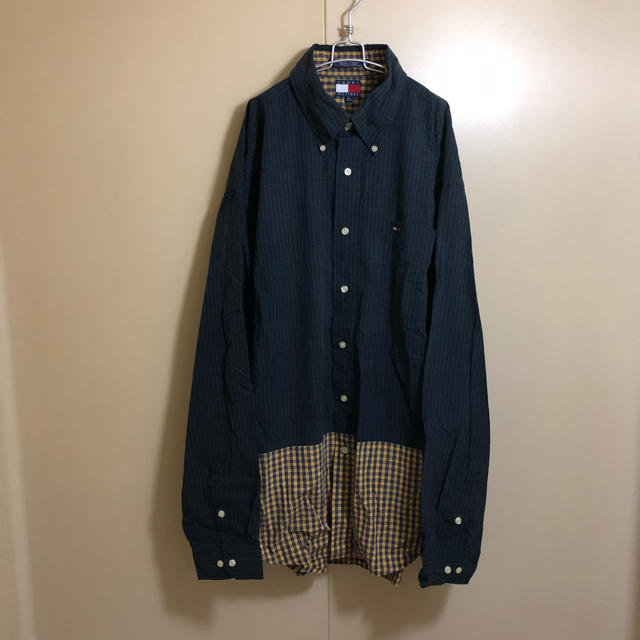 TOMMY HILFIGER(トミーヒルフィガー)の良品 90s TOMMYHILFIGER バイカラー チェック シャツ XL メンズのトップス(シャツ)の商品写真