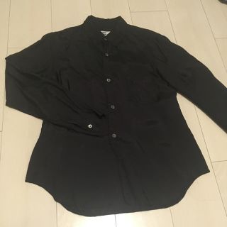 コムデギャルソン(COMME des GARCONS)の【美品】コムデギャルソンコムデギャルソン コムコム キュプラ素材 黒長袖シャツ(シャツ/ブラウス(長袖/七分))