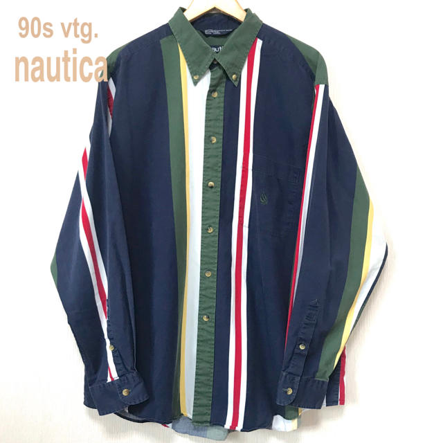 NAUTICA(ノーティカ)のヌーピーさん専用 XL ♪ 90s ノーティカ ビッグシャツ ストライプシャツ  メンズのトップス(シャツ)の商品写真