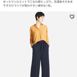 UNIQLO - ユニクロ レーヨンエアリースキッパーカラーブラウスの通販