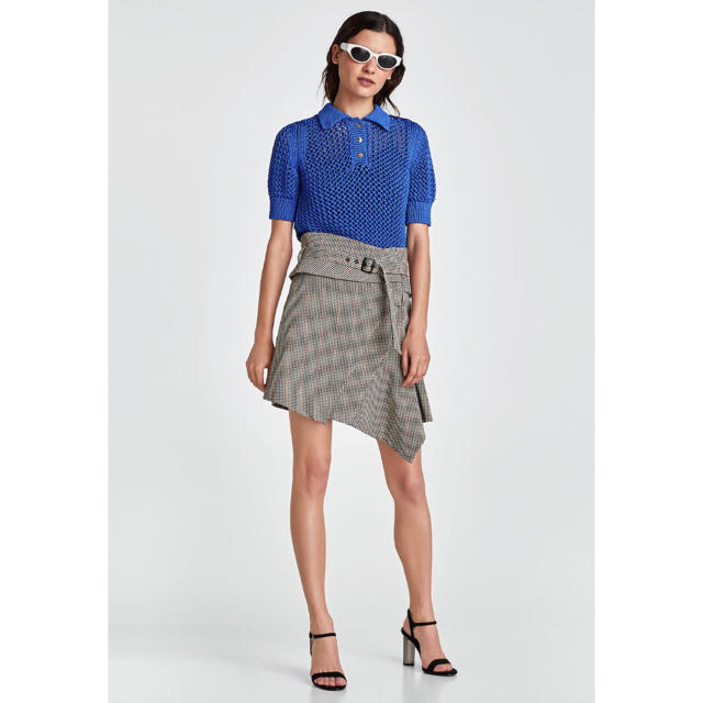 Zara 新品 Zara ザラ チェック柄アシンメトリーミニスカートの通販 By Amiria S Shop ザラならラクマ